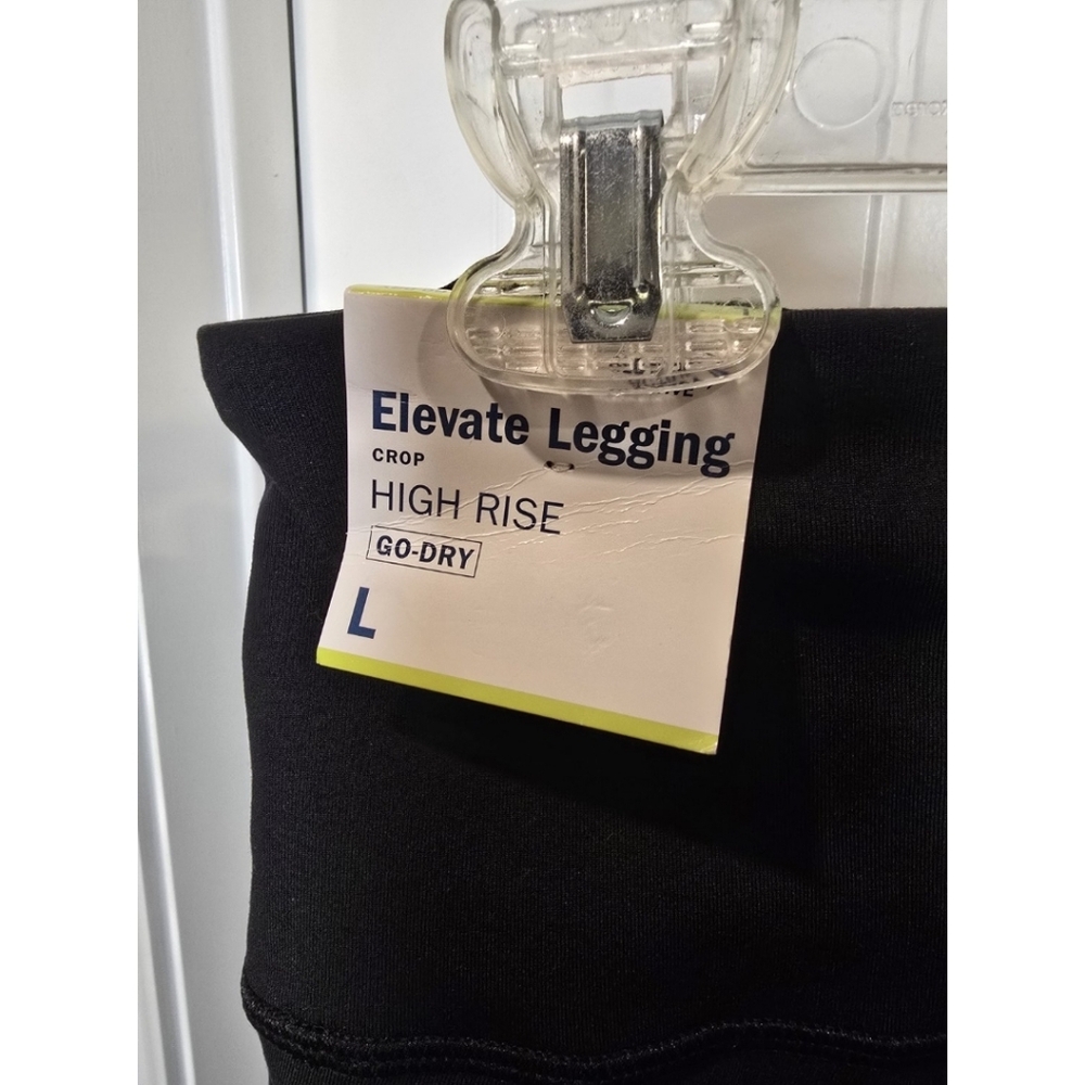 Old Navy Elevate Go Dry Black Leggings Large New With Tags High Rise Crop - Picture 3 of 4